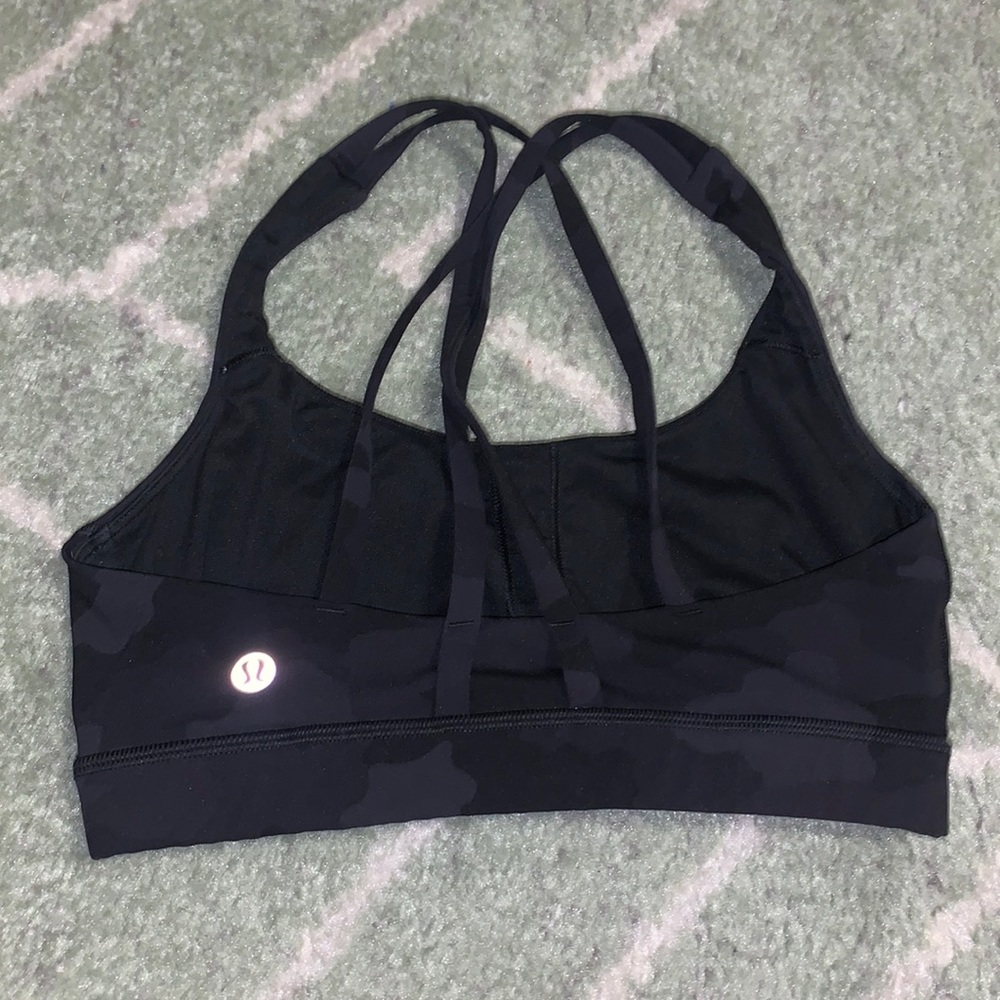 Lululemon Energy Sports Bra Heritage 365 Camo Deep Coal Multi